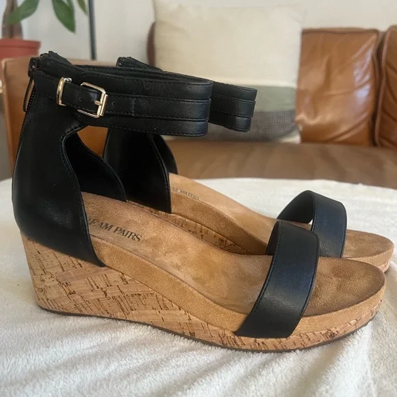 Dream Pairs Women Ankle Strap Wedge Sandals Strap Platform Heel size 8 in black - Picture 5 of 10